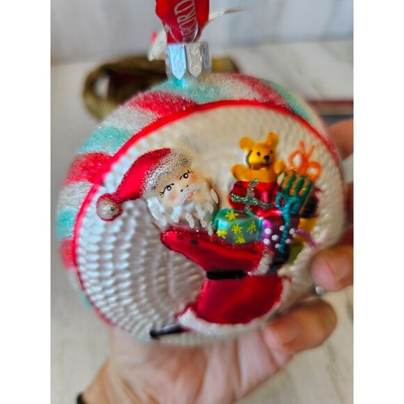 Waterford Santa medallion 3rd RARE glass presents ornament glitter unique heirlo - Picture 13 of 13